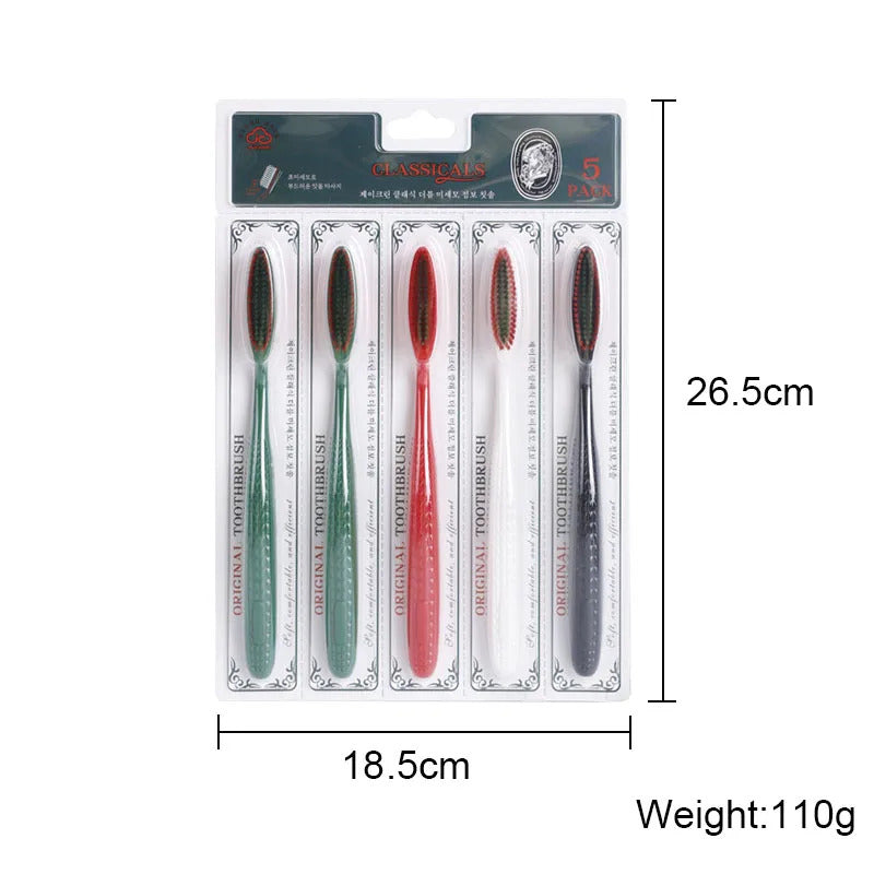 5pcs Adult Toothbrush Head Extended Widened Individual Packing Advanced Soft Bristle Brush Teeth Oral Cleaning Daily Necessities,  Dental Hygiene, Widened Brush Head, Highquality Brush, Microfiber Bristles, Toothbrush Replacement Heads, Oral Health