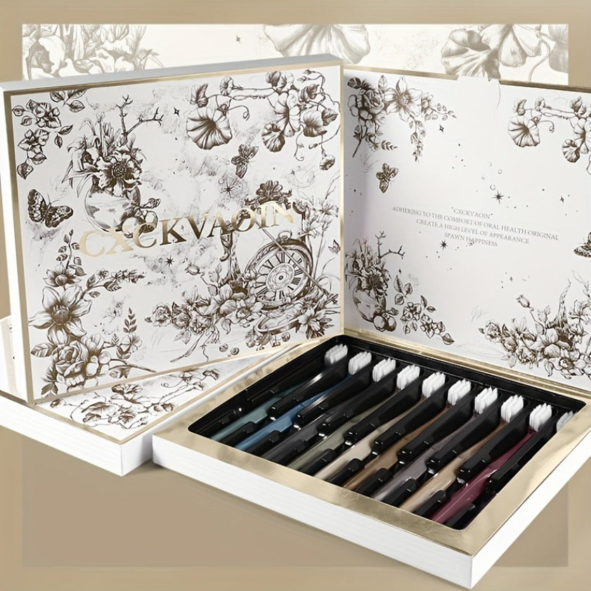 10 Soft-Bristle Toothbrushes, Family Gift Set, Adult Exclusive, Non-Slip Grip Handle, Full Coverage Cleaning, Polypropylene Material, Ideal for Daily Care, Deep Cleaning, Gum Protection, Hot Seller in the US., Family Dental Hygiene, Gum Protection