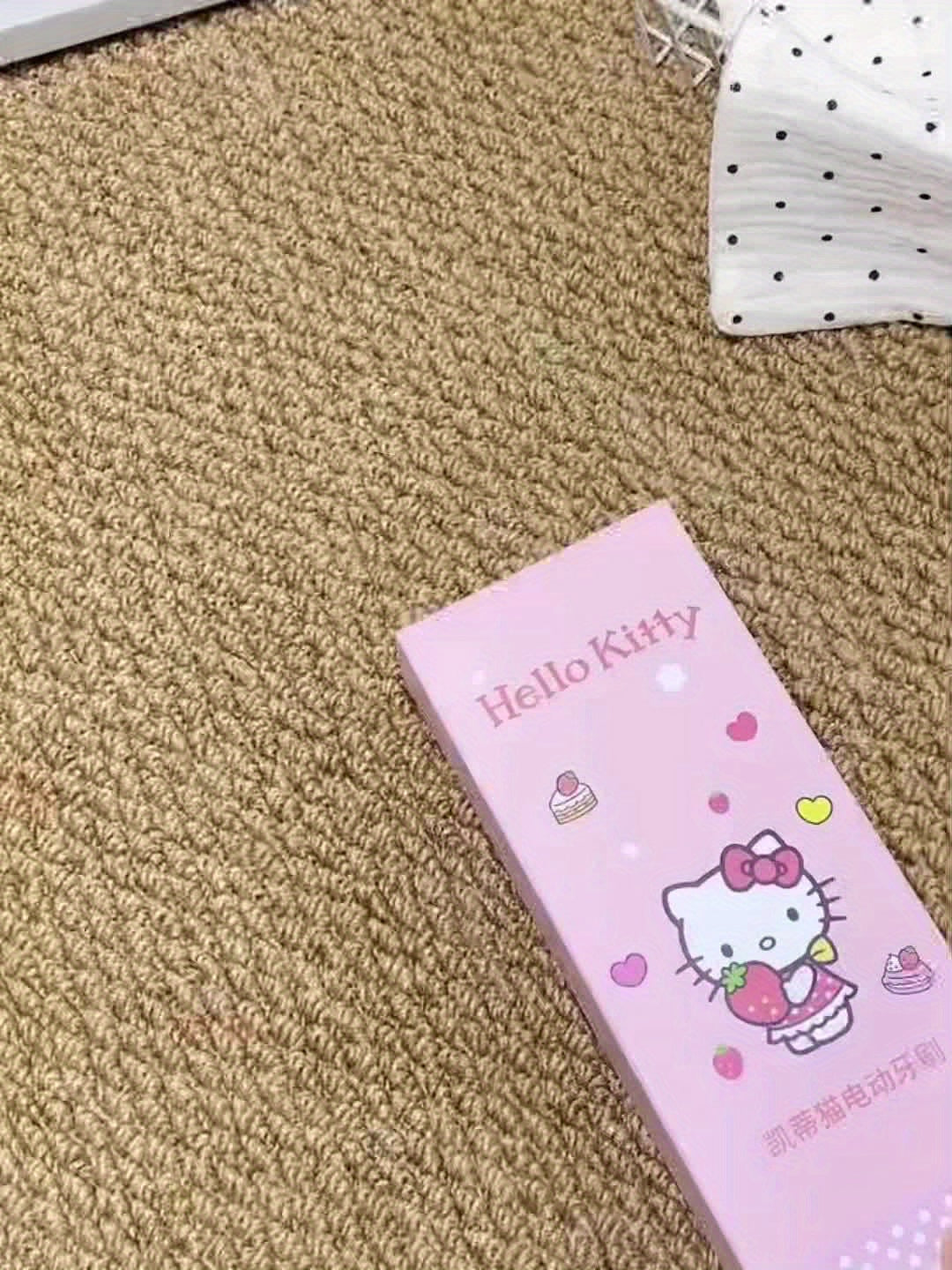 Sanrio Hellokitty Electric Toothbrush, 3 Replacement Brush Heads, 4 Cleaning Modes and 4 Intensity Levels, 2-Minute Timed Portable Packaging, Cute Design Suitable for Adult Girls' Birthday, Graduation, Christmas Gift