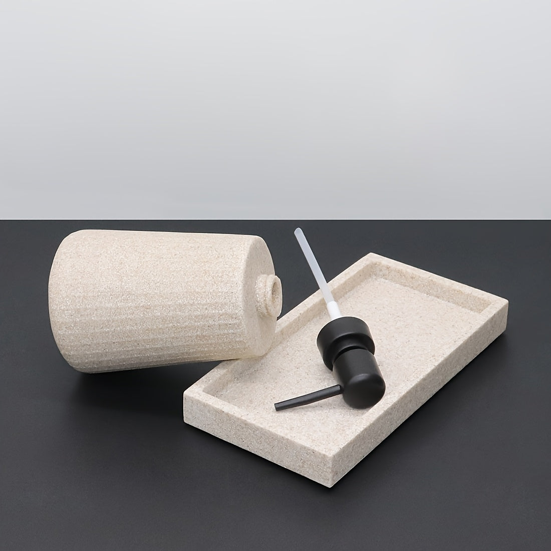 Bathroom Supplies Organizer • Including Lotion Dispensers • Toothbrush Cups • Storage Boxes for Swabs • Toothbrushes • Toothpaste • Combs • And Hand Soap Containers