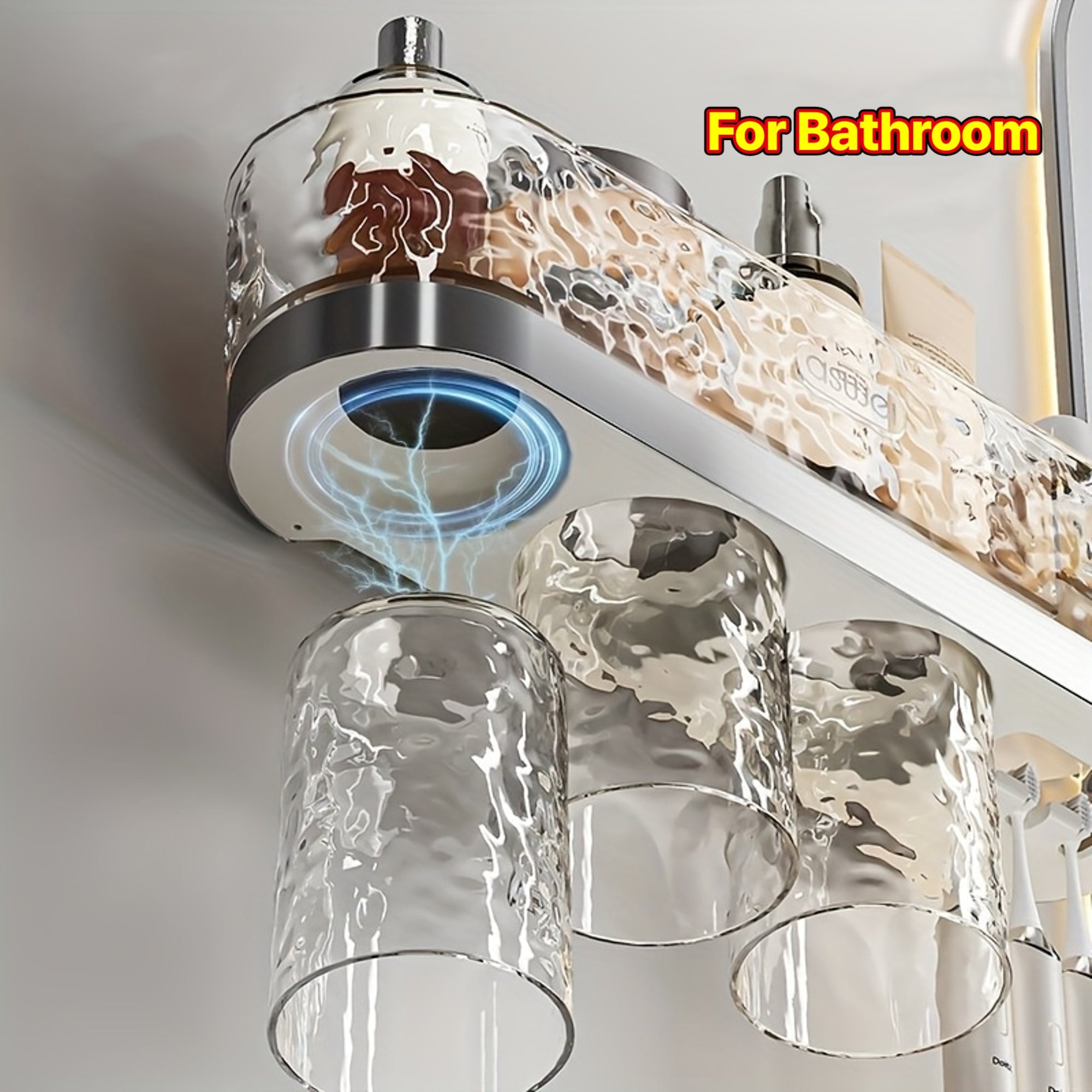 Bathroom Toiletries and Storage Set, Transparent Glacier Style, Including Shelf, Mouthwash Cup, Toothbrush Holder