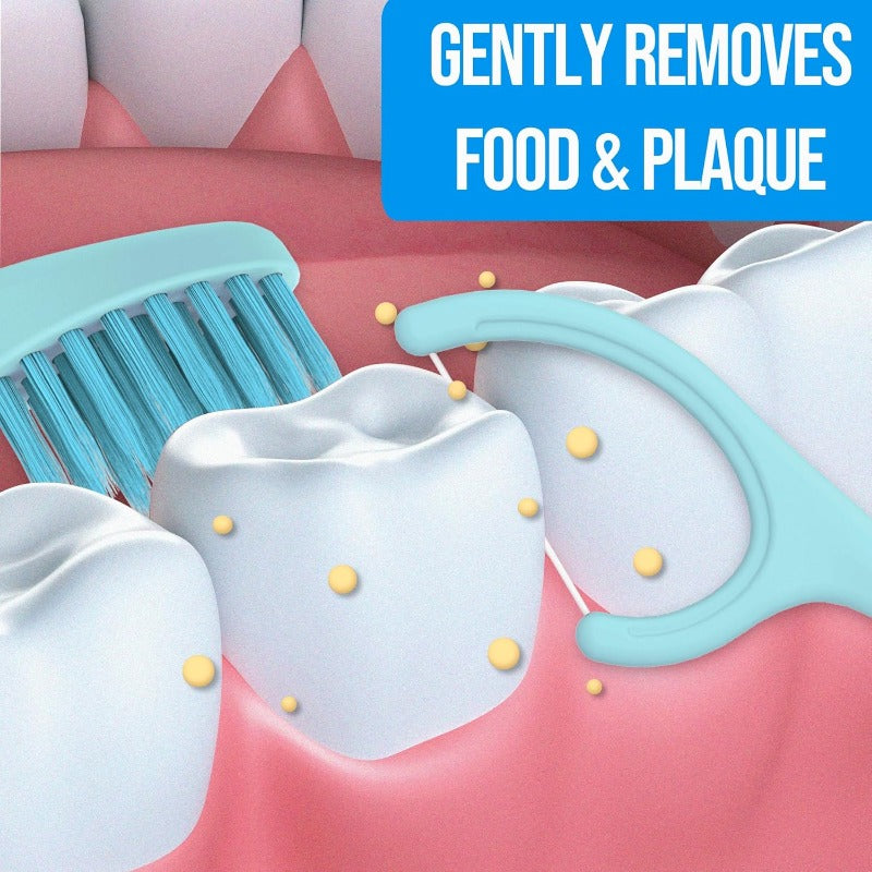 B Disposable Toothbes with Floss Travel Mint Toothb for OnTheGo Use 24 Packs Individually Wrapped Small Portable Toothb Blue