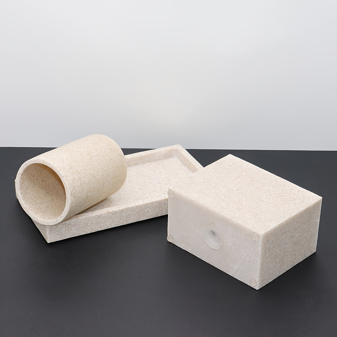 Bathroom Supplies Organizer • Including Lotion Dispensers • Toothbrush Cups • Storage Boxes for Swabs • Toothbrushes • Toothpaste • Combs • And Hand Soap Containers