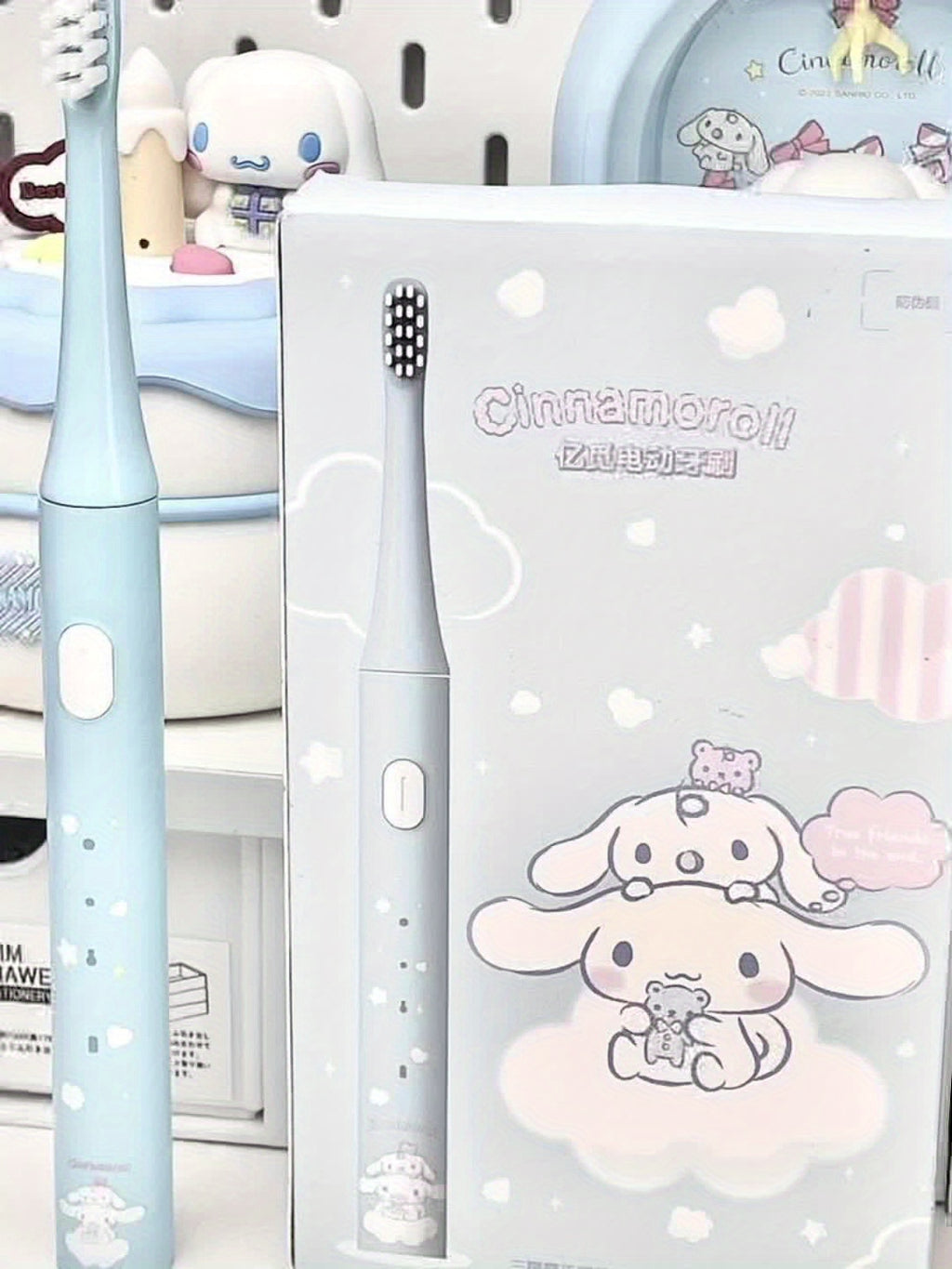 1pc Sanrio Hello Kitty Kuromi Cinnamoroll Electric Toothbrush With 3 Replacement Brush Heads, 4 Brushing Modes And 4 Intensity Levels, 2-Minute Timer, Portable, Exquisite Packaging, Cute Design, Suitable For Adult Girls, Birthdays, Graduations