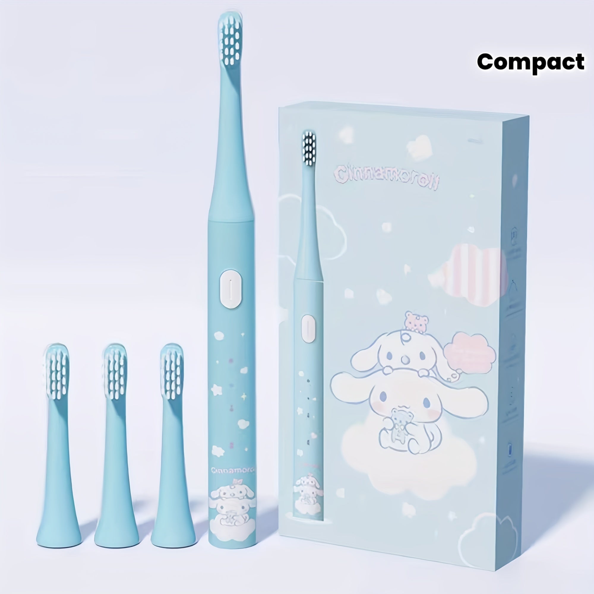 1pc Sanrio Hello Kitty Kuromi Cinnamoroll Electric Toothbrush With 3 Replacement Brush Heads, 4 Brushing Modes And 4 Intensity Levels, 2-Minute Timer, Portable, Exquisite Packaging, Cute Design, Suitable For Adult Girls, Birthdays, Graduations