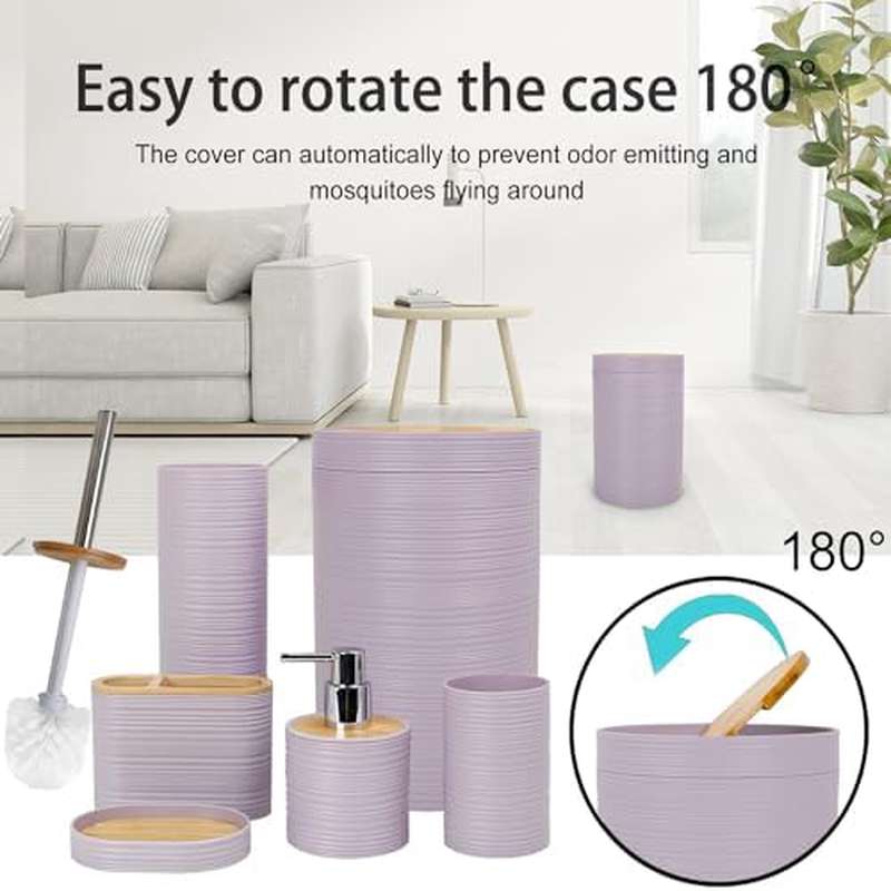 Bathroom Additions Set | Decorative Countertop with Soap Dispenser, Toothbrush Holder, Toothbrush Cup, Soap Dish | Ideal Housewarming Gift