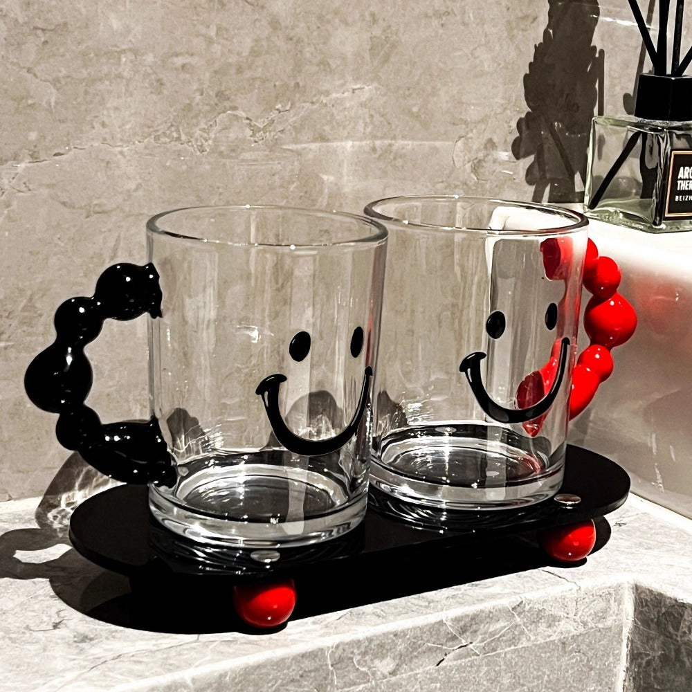 Glass Toothbrush & Mouthwash Cup Compatible for and Families - Hygienic Care System with Couple Brush, Glass Toothbrush Holder, Modern Bathing Suite for Oral Hygiene