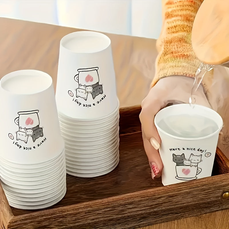 Custom Thick Disposable Coffee Cup, Mini Paper Cup, Mini Bathroom Mouthwash Cup, Espresso, White Hot Coffee Paper Cup