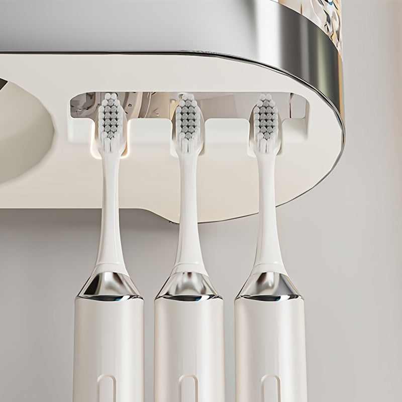 Bathroom Toiletries and Storage Set, Transparent Glacier Style, Including Shelf, Mouthwash Cup, Toothbrush Holder