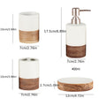 A Set of 4 Ceramic Bathroom Additions, Including a Lotion Dispenser, Soap Dish, Mouthwash Cup, And Toothbrush Holder for Home And Hotel Decoration
