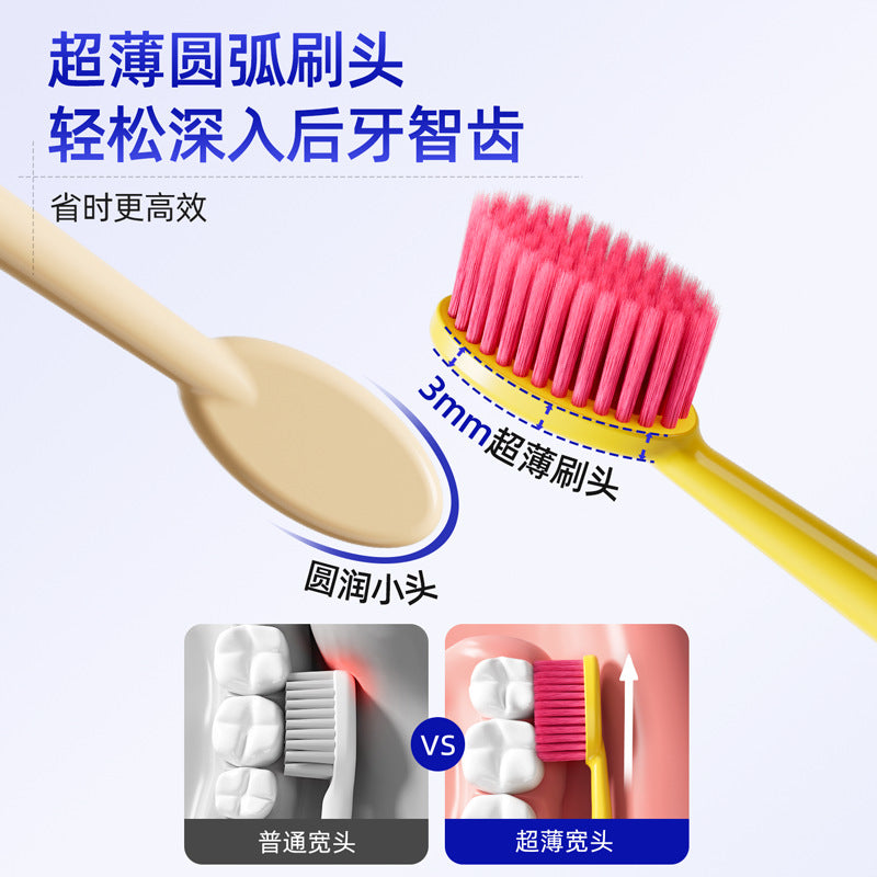 Pack of 3 Roman Column Wide Head Toothbrush | Soft Hair Premium Adult Household Cleaning Gum Protection Toothbrush, ABS Plastic Brush Rod, Microfiber Bristles