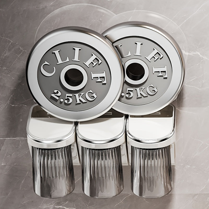 Magnetic Toothbrush Holder Magnetic Wall-Mounted Toothbrush and Toothpaste Holder with Rinse Cup - No Drilling Required, Ideal for Bathroom Organization, Plastic Construction