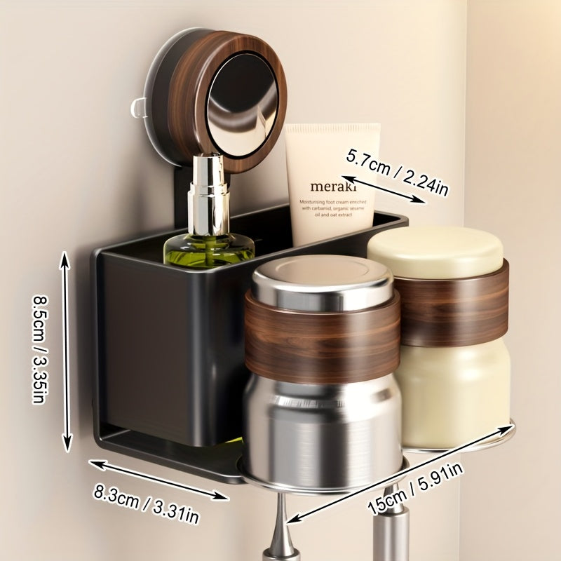 Modern Toothbrush Holder Modern Wall-Mounted Toothbrush Holder | Suction Cup\u002FDrill-Free | Bathroom Storage Shelf | Ideal Gift for Christmas Halloween