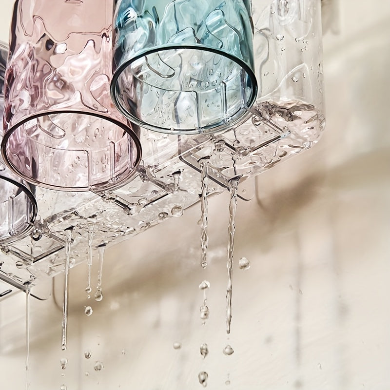 1 Wall-Mounted Toothbrush Holder\u002FStylish Transparent Bathroom Organizer\u002FSuction Cups and Cup\u002FSpace-Saving, No Drilling Required, Perfect for Home Use