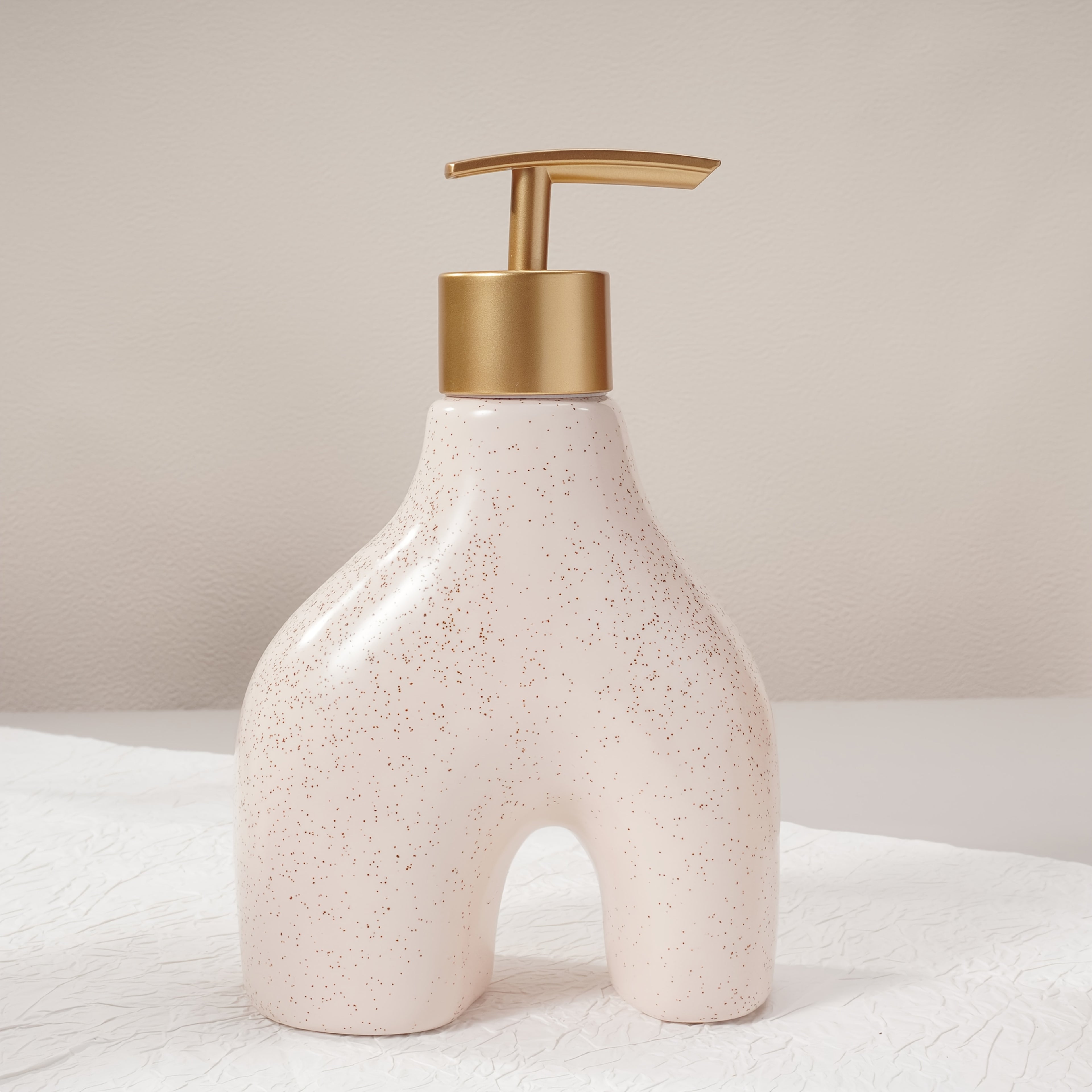 Texture Accessories 4pcs Beige Sandstone Ceramic Bathroom Set | Soap Dispenser, Toothbrush Holder, Tumbler, Soap Dish | Modern Minimalist Countertop Decor