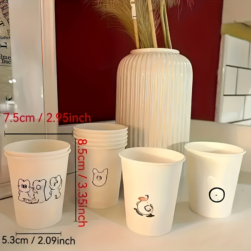 Custom Thick Disposable Coffee Cup, Mini Paper Cup, Mini Bathroom Mouthwash Cup, Espresso, White Hot Coffee Paper Cup