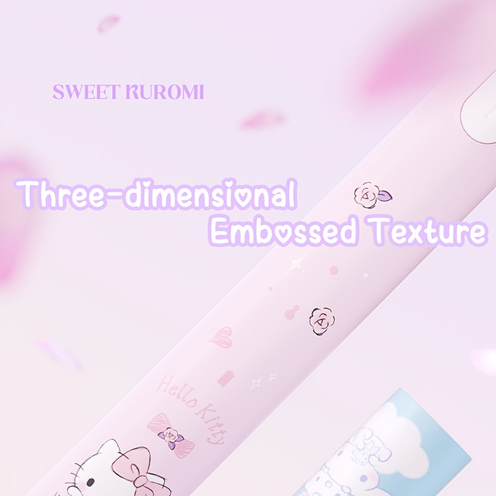 1pc Sanrio Hello Kitty Kuromi Cinnamoroll Electric Toothbrush With 3 Replacement Brush Heads, 4 Brushing Modes And 4 Intensity Levels, 2-Minute Timer, Portable, Exquisite Packaging, Cute Design, Suitable For Adult Girls, Birthdays, Graduations