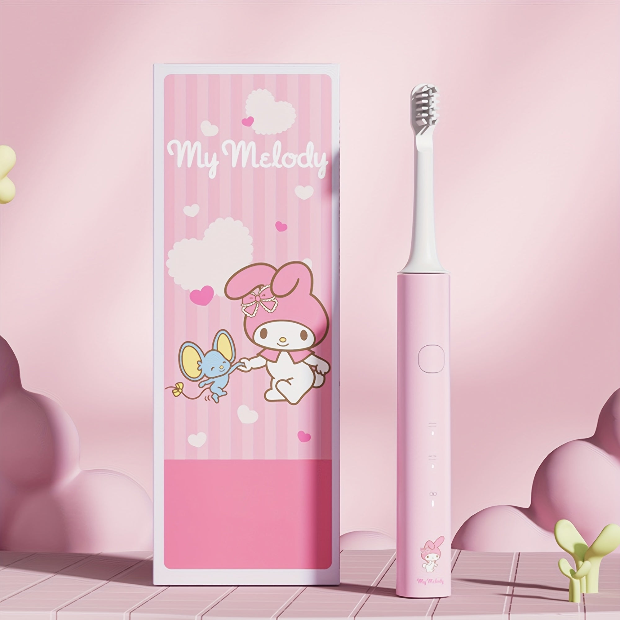 Adorable! This Sanrio Electric Toothbrush Featuring Hello Kitty, Cinnamoroll, My Melody, And Kuromi Comes with Two Replacement Brush Heads, Offers Two Brushing Modes And Intensity Levels, And Is Beautifully Packaged