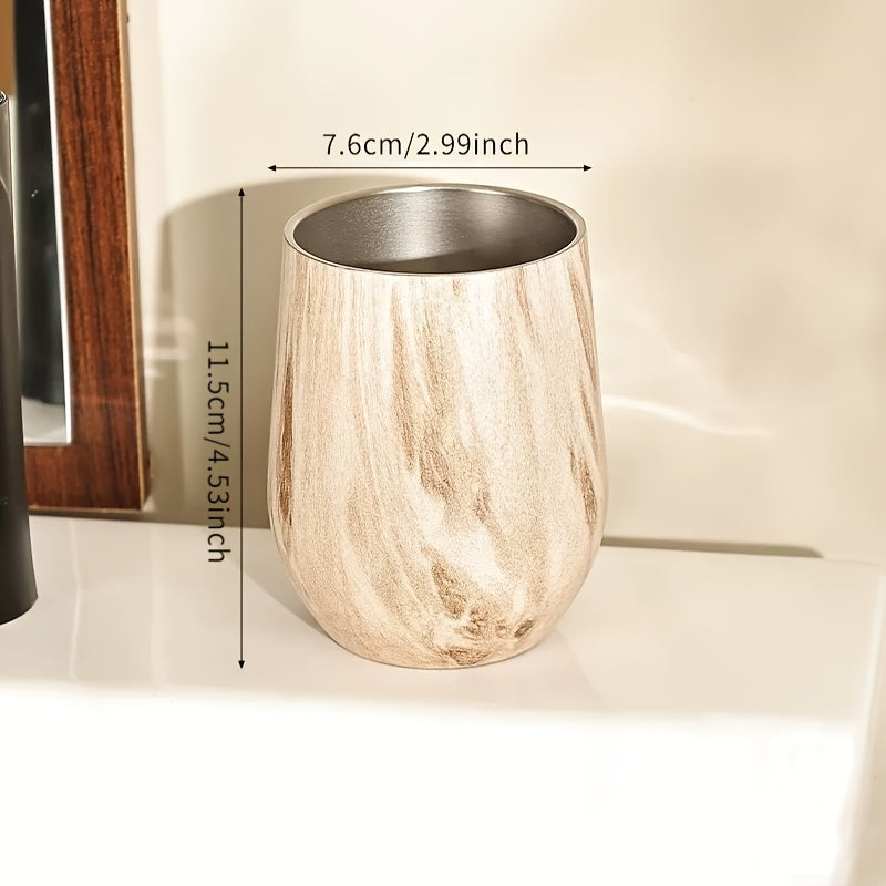 1\u002F3pcs Vintage Stainless Steel Mouthwash Cup and Toothbrush Holder Set | Durable, Elegant Design, Includes Cup and Tray, Suitable for Home, Hotel, or Dormitory Bathrooms, No Needed, Essential Bathroom Accessory