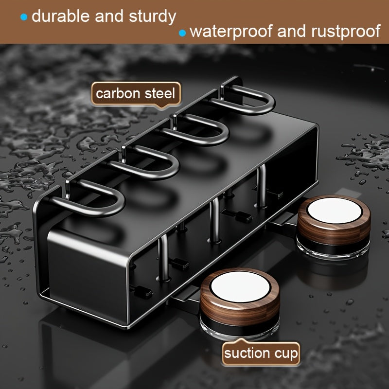 Modern Toothbrush Holder Modern Wall-Mounted Toothbrush Holder | Suction Cup\u002FDrill-Free | Bathroom Storage Shelf | Ideal Gift for Christmas Halloween