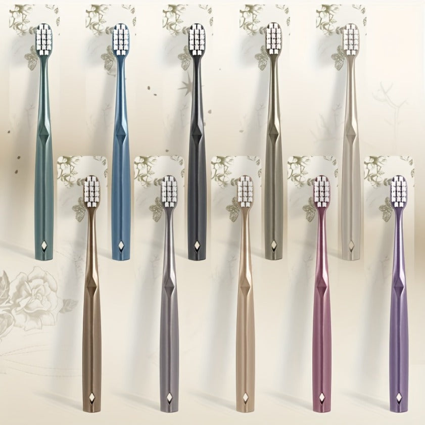 10 Soft-Bristle Toothbrushes, Family Gift Set, Adult Exclusive, Non-Slip Grip Handle, Full Coverage Cleaning, Polypropylene Material, Ideal for Daily Care, Deep Cleaning, Gum Protection, Hot Seller in the US., Family Dental Hygiene, Gum Protection